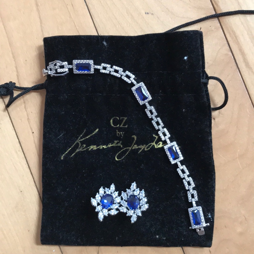 CZ Kenneth Jay Lane bracelet & matching earrings